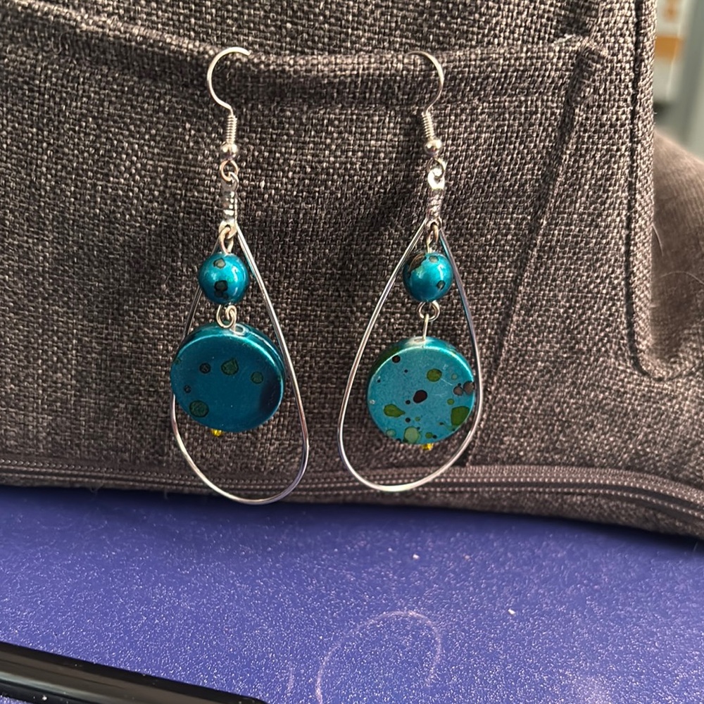 Elegant Blue Dangle Earrings